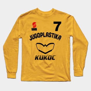 Jugoplastika Yugoslavia Croatia Retro Toni Kukoc Basketball Design Long Sleeve T-Shirt